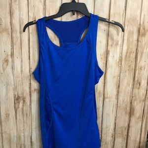 Royal blue racerback sports tank.